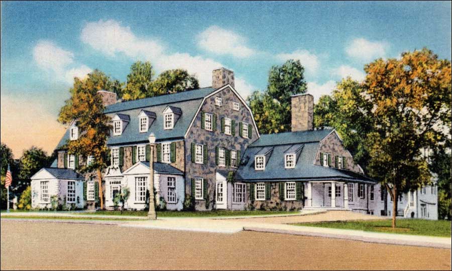 Postcard depicting Jones Library