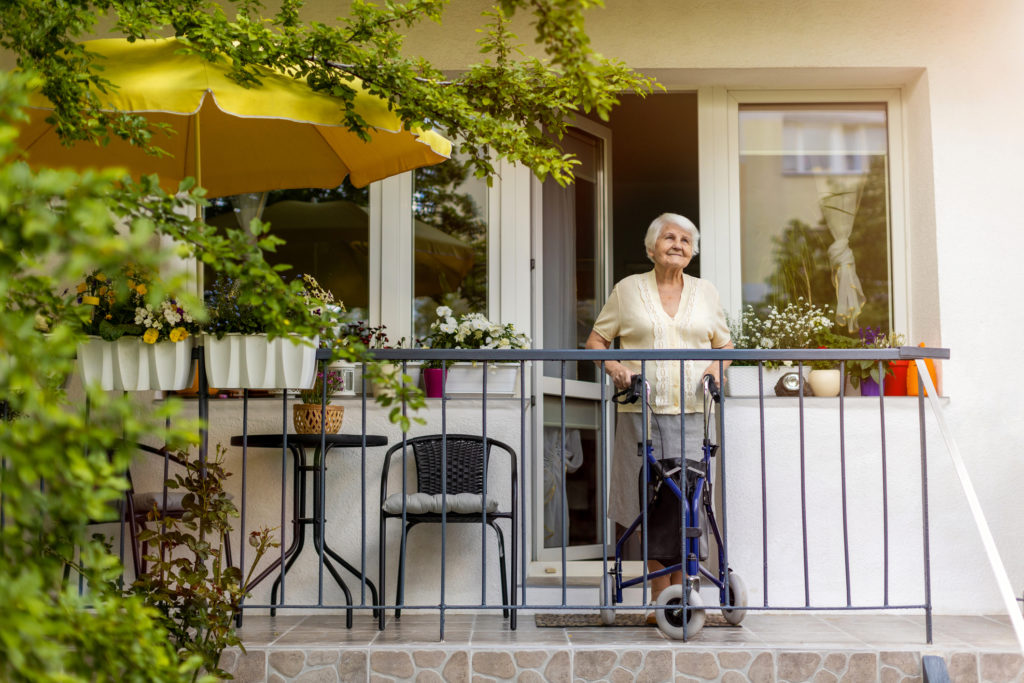 Senior woman housing accessibility