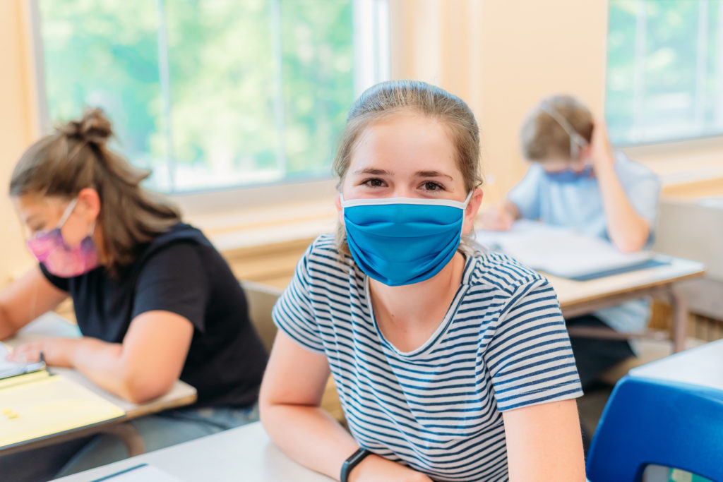 students in masks