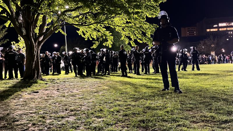 police protest UMass encampment