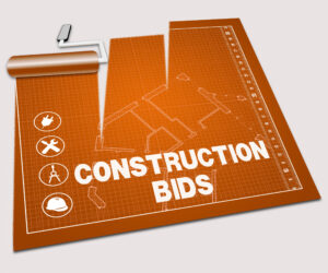 Construction,Bids,Paint,Roller,Shows,Building,Quote,3d,Illustration