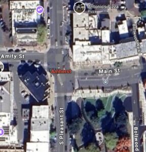 Downtown intersection.  Amherst Roads