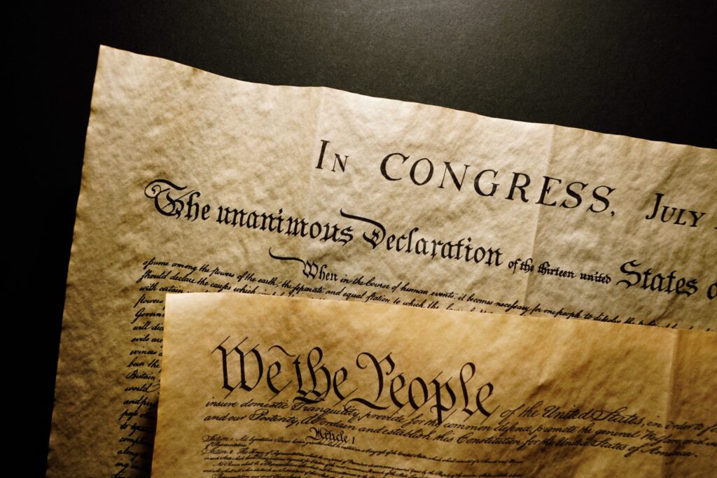 Constitution, declaration of independence