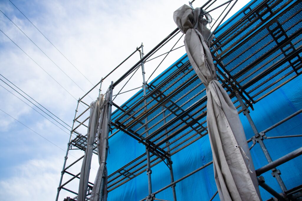 Blue,Tarp, construction