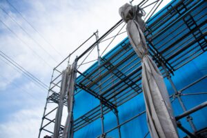 Blue,Tarp, construction