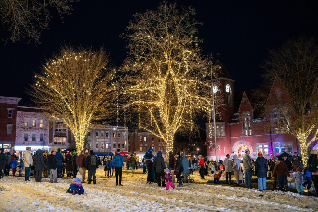 annual lighting of the merry maple
