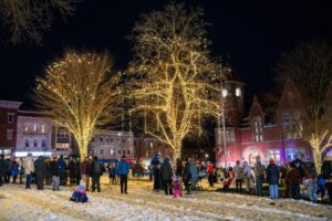 annual lighting of the merry maple