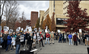 UMass Professional Staff Union Protests Low Wages and Stalled Contract Negotiations in Leadup To No Confidence Vote in Chancellor Reyes