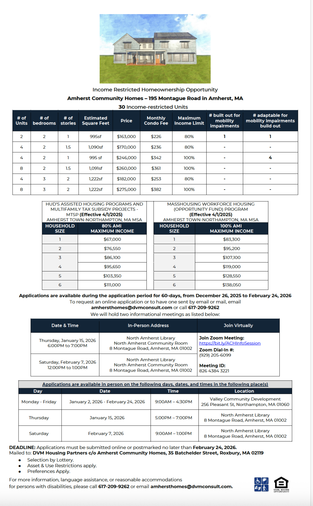 Applications Now Available for Amherst Community Homes, 30 Affordable