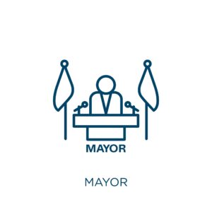 Mayor,Icon.,Thin,Linear,Mayor,Outline,Icon,Isolated,On,White
