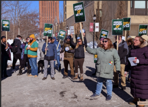 Hundreds of UMass Employees Picket Boston and Amherst Campuses to Demand Fair Wages