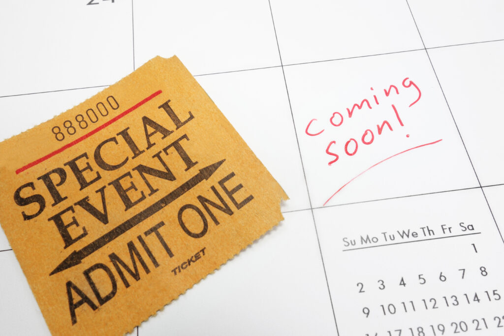 Special,Event,Ticket,Stub,On,A,Calendar,With,Coming,Soon