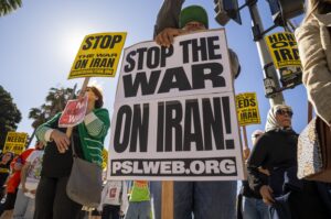 Protesters,Attend,A,Demonstration,Against,The,Us-israeli,War,With,Iran