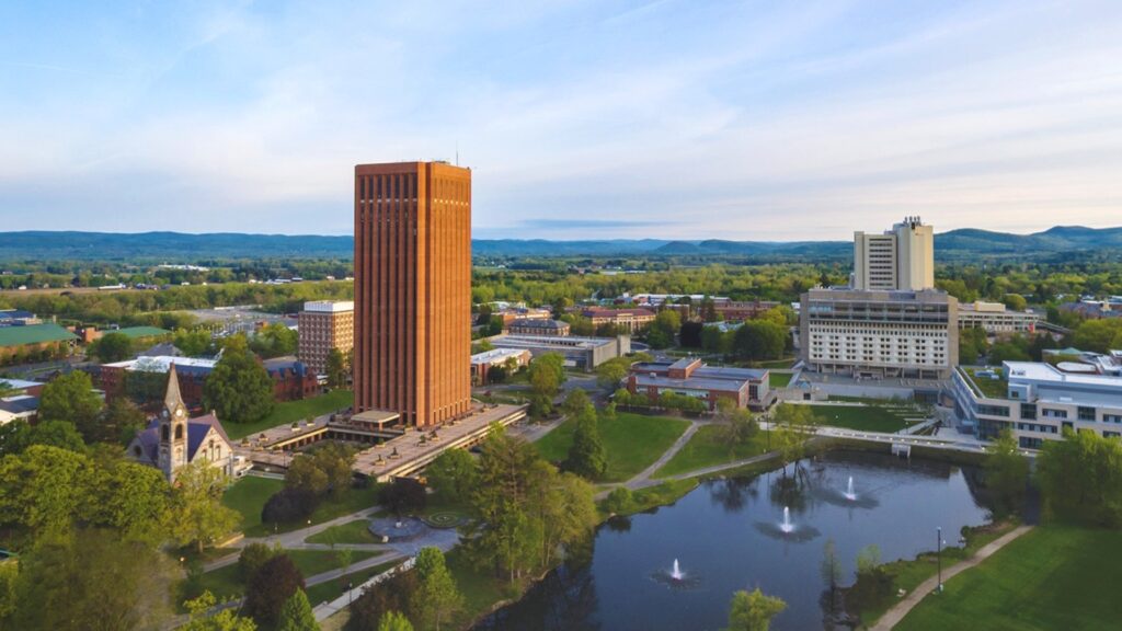 UMass campus-aerial