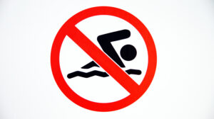 No,Swimming,Sign,Board,On,White,Background