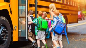 First Day of School. School bus. Photo Stuart Monk co Shutterstock