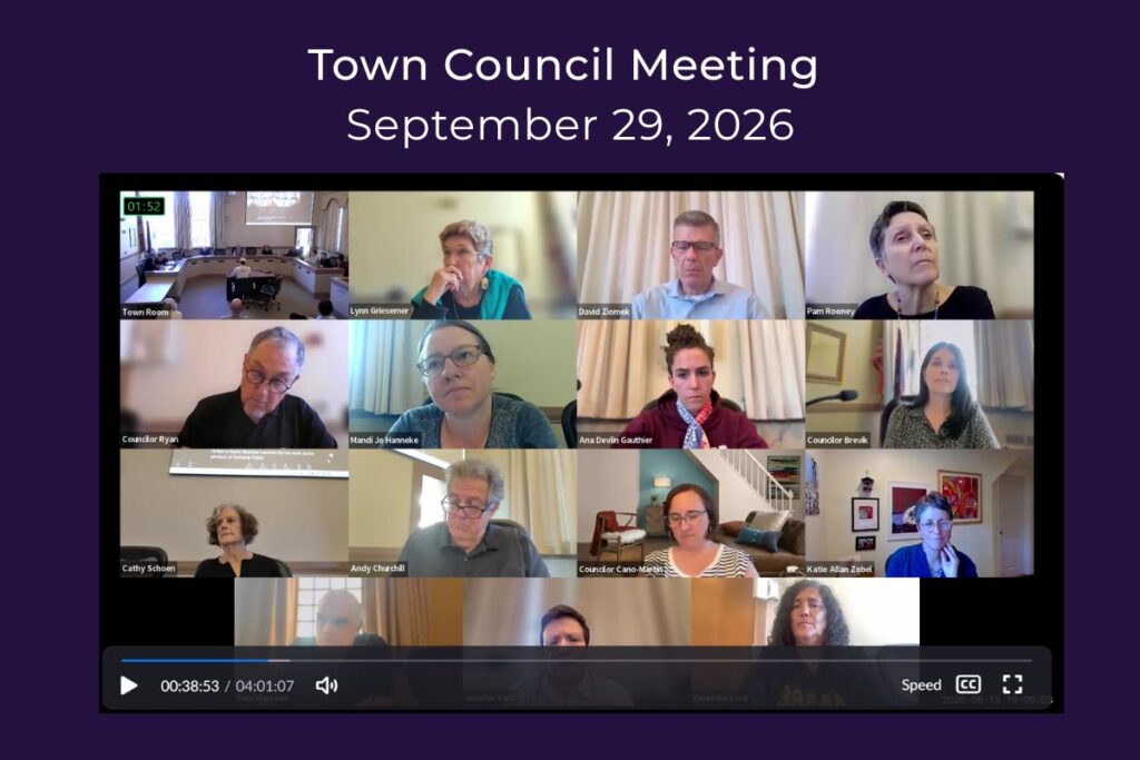 Image credit Screenshot of Town Council Meeting 9.29.26